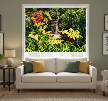 Living room blind rainforest and leaves design - TenStickers