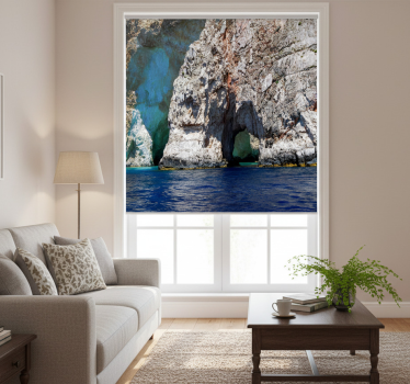 Living room blind raj cave with blue water - TenStickers