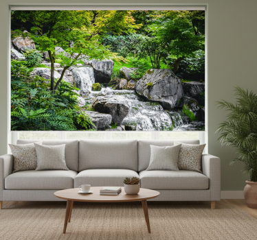 Living room blind relaxing waterfall design - TenStickers