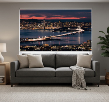Living room blind san francisco at dusk - TenStickers