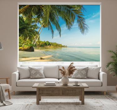 Living room blind serene ocean retreat - TenStickers