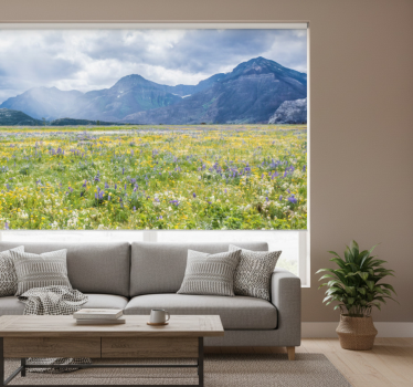Living room blind small flower field design - TenStickers