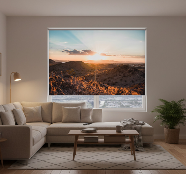 Living room blind sunset in the desert - TenStickers