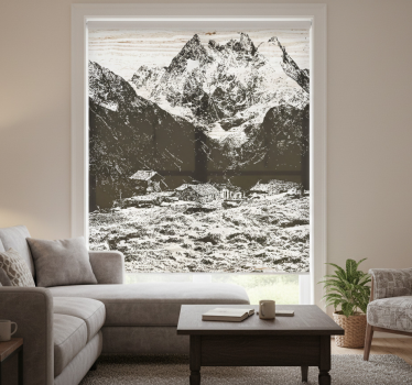 Living room blind swiss mountains view - TenStickers