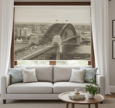 Living room blind sydney black and white - TenStickers