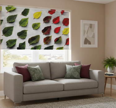 Living room blind top view colorful leaves - TenStickers