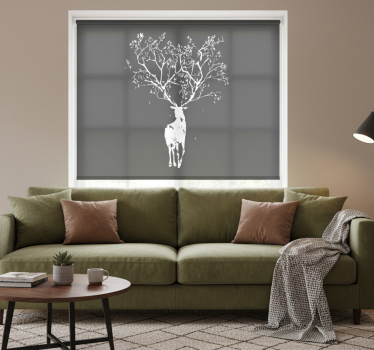 Living room blind tree stag design - TenStickers