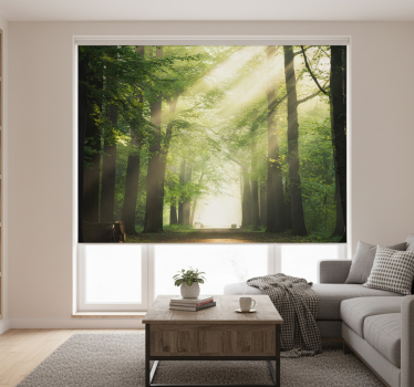 Living room blind tree with sunburst design - TenStickers