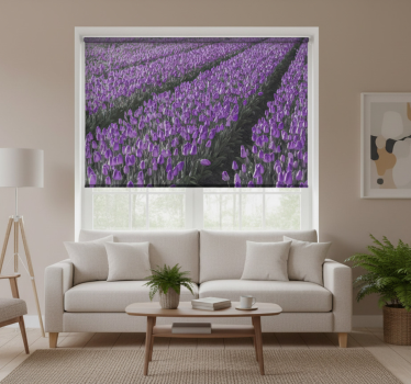 Living room blind tulip line field - TenStickers