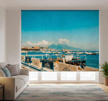 Living room blind vesuvius and sea naples landscape - TenStickers