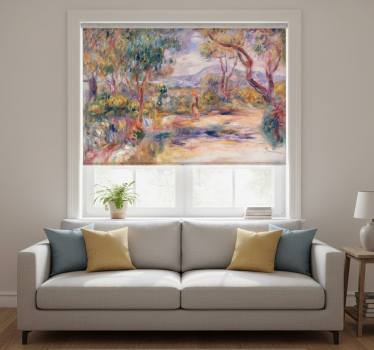 Living room blind village landscape in france - TenStickers