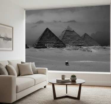 Living room blind wall mural of egypt's pyramids - TenStickers