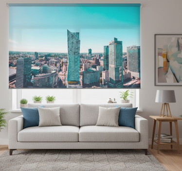 Living room blind warsaw by day - TenStickers