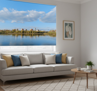 Living room blind warsaw by the vistula river - TenStickers