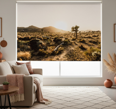 Living room blind with captivating desert design - TenStickers