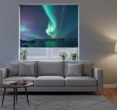 Living room blind with stunning northern lights design - TenStickers