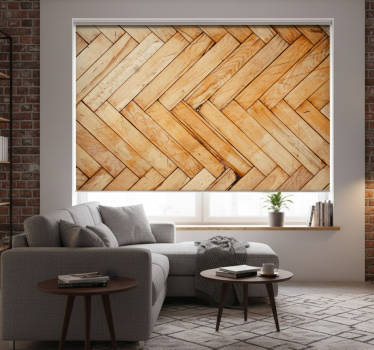 Living room blind wooden blocks industrial style - TenStickers