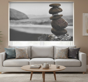 Living room blind zen tower stones - TenStickers