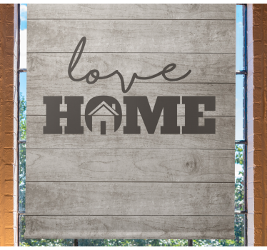 Love home on gray wooden plank Living room blind - TenStickers
