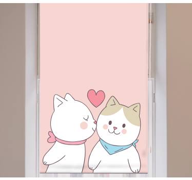 Lovely cats kissing Kids blind - TenStickers