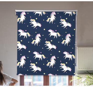 Magical unicorns running childrens blind - TenStickers