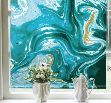 Marbled Aqua Swirls texture and pattern blind - TenStickers