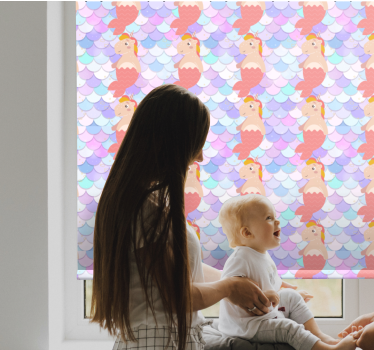 Unicorn mermaid pattern childrens blind - TenStickers