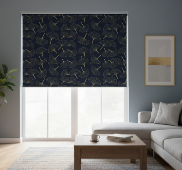 Modern blind 3d golden ginkgo leaves design - TenStickers