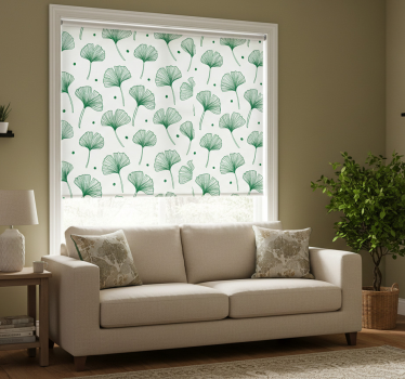 Modern blind big ginkgo green leaves - TenStickers