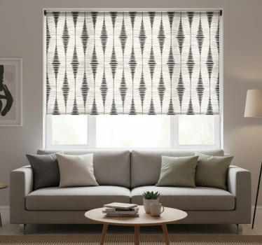 Modern blind black rabaul ikat design - TenStickers