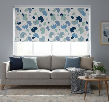 Modern blind blue ginkgo leaf design - TenStickers