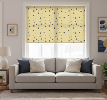 Modern blind blue stars on a yellow background - TenStickers