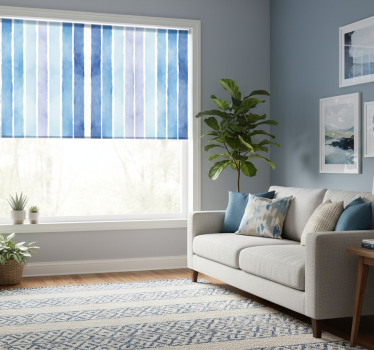 Modern blind blue watercolor lines pattern - TenStickers