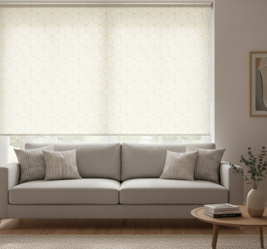 Modern blind gold foil geometric cubes - TenStickers