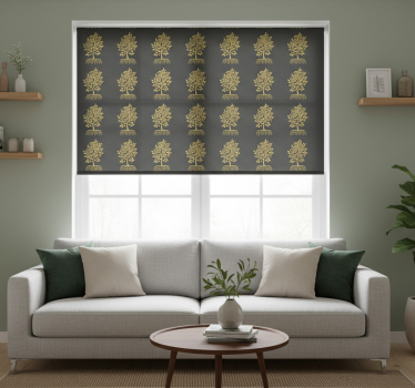 Modern blind golden tree silhouette - TenStickers