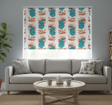 Modern blind in beautiful blue peacock design - TenStickers