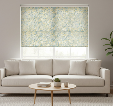Modern blind in beige blue and yellow geometric - TenStickers