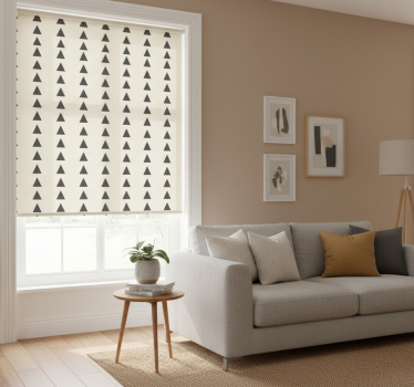 Modern blind in distressed dark grey triangle design - TenStickers
