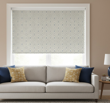 Modern blind in geometric blue and gold - TenStickers