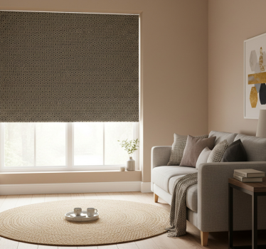Modern blind in gold and gray hexagon pattern - TenStickers