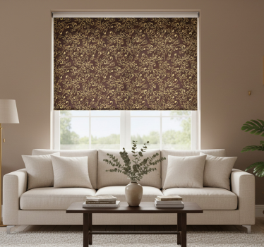 Modern blind in golden tree leaves design - TenStickers