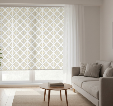 Modern blind in grey with gold and beige lines - TenStickers