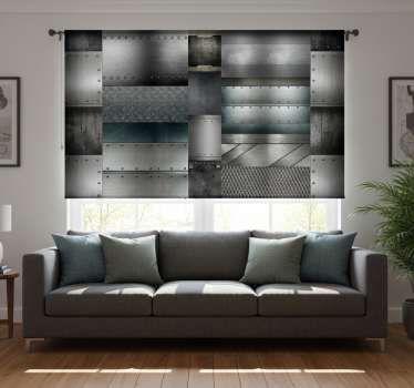Modern blind in metal black blocks pattern - TenStickers