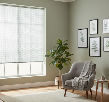 Modern blind in mint green geometric design - TenStickers