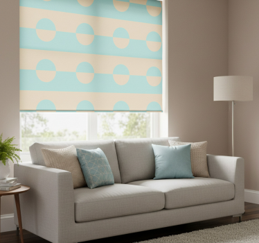 Modern blind light blue and beige dotted squares - TenStickers