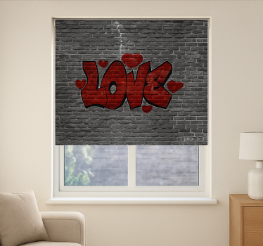 Modern blind love on brick wall - TenStickers