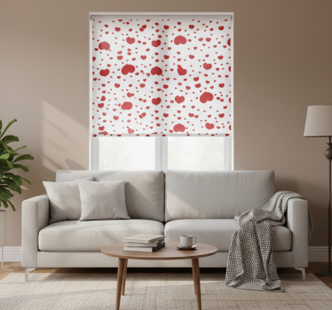 Modern blind patterned with little and big hearts - TenStickers