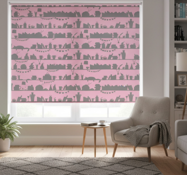 Modern blind pink and grey bookcase - TenStickers