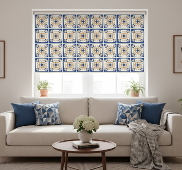 Modern blind pink floral portuguese tile - TenStickers