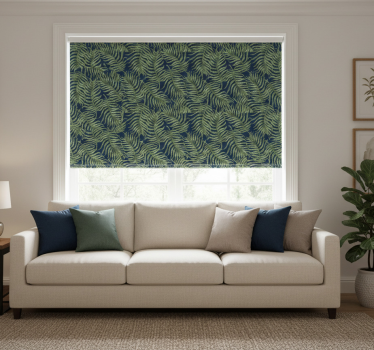 Modern blind tropical leaves on dark background - TenStickers